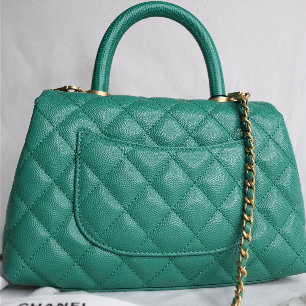 AUTHENTIC CHANEL GREEN COCO HANDLE - Picture 2 of 8